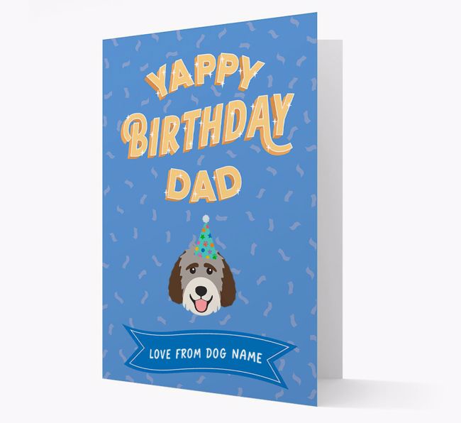 Yappy Birthday Dad : Personalised {breedCommonName} Card